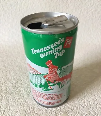 Vintage TENNESSEE’S Turning 7UP Soda Pop Can Steel Hiking W/Dog #42 OSHKOSH WI • $16.69