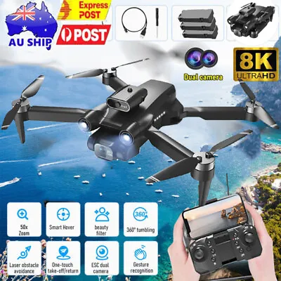 $85.99 • Buy 5G 8K WiFi GPS Drone HD Dual Camera Follow Me Selfie Video RC Quadcopter Camera