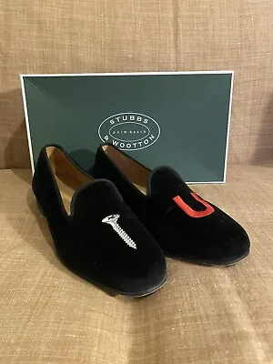 Stubbs & Wootton Black Velvet 'Screw You' Loafers / Flats • £210