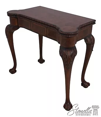 L63535EC: THEODORE ALEXANDER Ball & Claw Burl Walnut Games Table • $2895