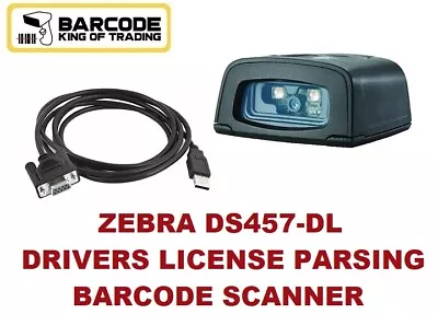 Zebra DS457 Barcode Scanner 2D/1D/QR DS457-DL20009 Drivers Licenses W/ USB! 🔥⭐ • $179.99