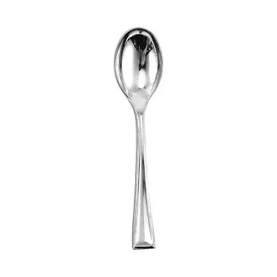 Silver Shiny Metallic Plastic Mini Disposable Tasting Spoons (24 Count) - Pre... • $6.99