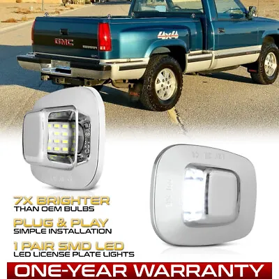 GMC C/K Pickup Truck [CHROME] LED License Plate Light Rear Bumper Tag Lamp Pair • $14.85