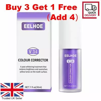 V34 Colour Corrector Teeth Whitening Sensitive Teeth Toothpaste Gel Oral Clean • £4.39