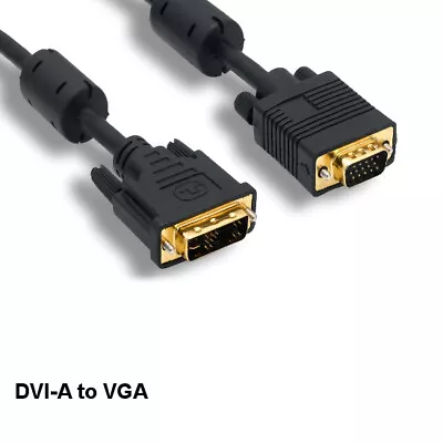 KNTK 3' DVI-A To VGA Cable 28AWG Analog 12+5 Pin To HD15 Cord For Monitor PC • $12.18