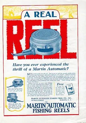 1929 Martin Fishing Reel Pole Fly Closed Face Mohawk Ad 6406r • $37.72