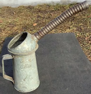 Old Tin 1 Quart Dover Oil Can W/ Spout & Handle Gas Station Filling Station • $9