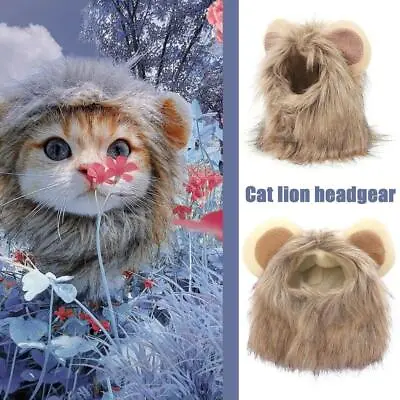 £4.58 • Buy CAT LION Wig CLOTHES HAIR FUNNY Pet MANE WIG Headgear Hat COSTUME DRESS UP