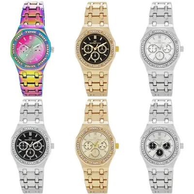 34mm Montres Carlo Modern Stones Dial Fashion Luxury Women Dress Bracelet Watch • $19.80