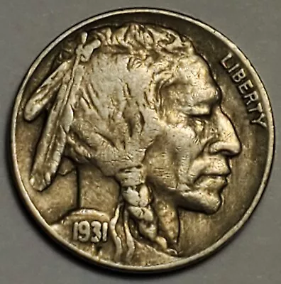Nicer Low Mintage Very Fine++ 1931 S Buffalo Head Nickel • $5.66