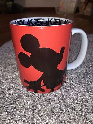 Disney Parks Mickey Mouse Silhouette Authentic Original Red And Black Coffee Mug • $0.99