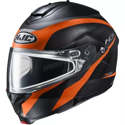HJC Black/Orange C91MC-7SF Modular Snow Helmet W/Dual Lens Shield(Adult M) • $229.99