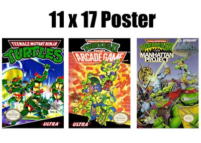 Teenage Mutant Ninja Turtles TMNT 1 2 3 Video Game Poster 11x17 • $9.90
