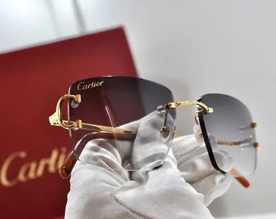 Cartier Rimless Vintage Sunglasses Fred Glasses BIG C Decor Piccadilly Pop Smoke • $1499