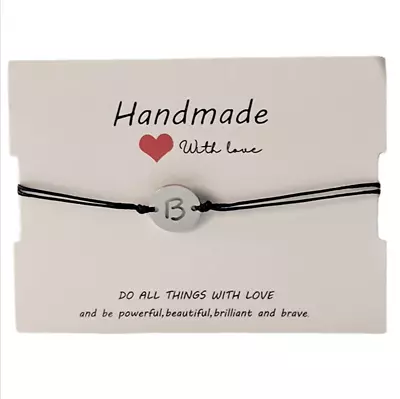 Silver Gold Initial Alphabet Letter Women Ladies Friendship Card Bracelet Gift • £3.99