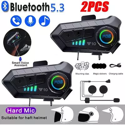 2X Bluetooth Motorcycle Helmet Headset HIFI Wireless BT Call Motorbike Headphone • $33.68