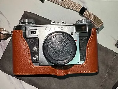 Vintage Handmade Genuine Leather Half Camera Case Cover Bag For CONTAX IiiA IIA • $62.99