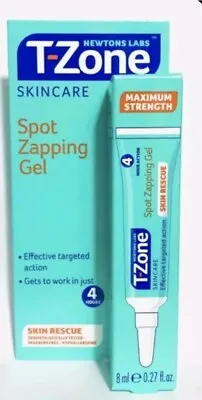 T-zone Spot Zapping Gel Antibacterial Acne Skin Tea Tree Witch Hazel 8ml • £4.98