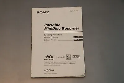 £13.99 • Buy Sony MZ-N10 Mini-Disc Instruction Manual MD Walkman Recorder 2