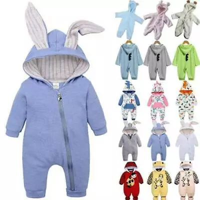 Baby Child Boy Girl Animals Bodysuit Jumpsuit Overall Babygrow Sleepsuit • £7.85