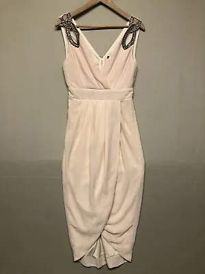 £11.99 • Buy TFNC London Party Dress UK 10 Pink Diamonte Straps Formal Sleeveless Tulip Dress