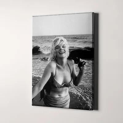 Marilyn Monroe At The Beach 1940s 1950s Girls Canvas Wall Art Print • $159