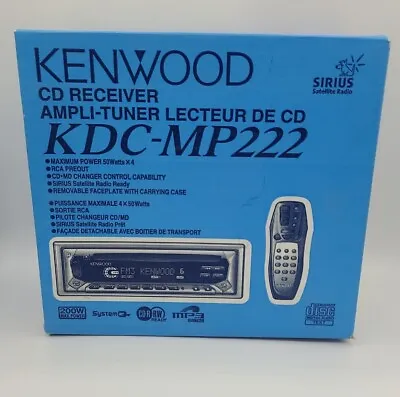 $199 • Buy NEW Kenwood KDC-MP222 Car Audio Stereo Receiver CD/AM/FM Removable Faceplate Vtg