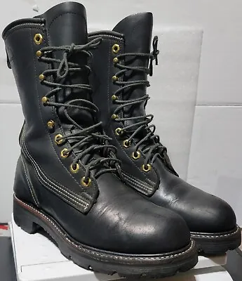 Vintage AmeriTech Wildland Fire Fighting Boots Black Leather Mens Sz 6.5 D USA • $180