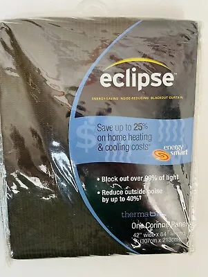 Eclipse Energy Saving Noise Reducing Blackout Curtains 42” X 84 . BROWN - NEW • $12