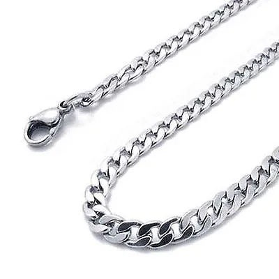 £4.99 • Buy 3mm Stainless Steel Curb Chain - 16  To 30  Solid Mens & Womens Silver Necklace