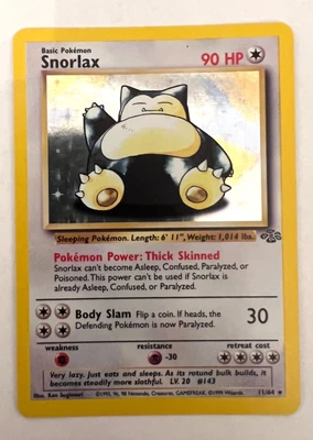 $31 • Buy Pokemon TCG WOTC Holo #28 | Snorlax - Jungle 11/64 ($1 Start)