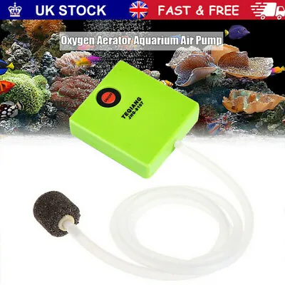 £9.65 • Buy Silent Aquarium Air Pump Single Outlet Battery Operated Fish Tank Oxygen Pump UK