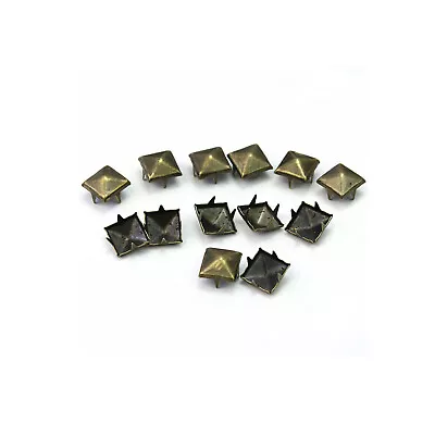 £2.49 • Buy 50/100pcs Gold Silver Pyramid Punk Studs Rivets DIY For Leather Craft Handbags