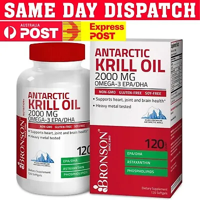 Antarctic Krill Oil 2000mg 120 Softgels With Omega-3s EPA DHA Astaxanthin Au • $59.95