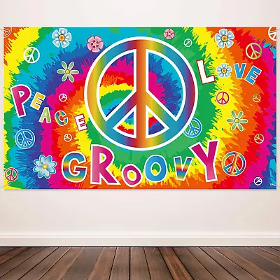 £33.44 • Buy 60'S Carnival Groovy Decoration Banner Hippie Theme Party Photography Background