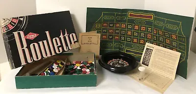 Vtg Working 1941 8  ES LOWE Roulette Wheel Casino Style Game Orig. Box 2 Balls • $12