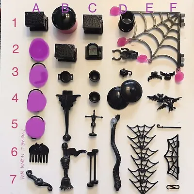 Monster High Playset Black Accessories Lot Catacomb Die-ner Coffin Bean $1 Per • $1