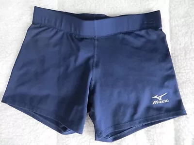 Women's Mizuno Victory Volleyball Shorts Navy With White Logo Size M • $15