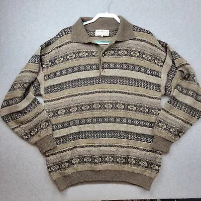 Peruvian Connection Sweater Mens Large 100 % Alpaca Peru Handmade Fair Isle • $42.49