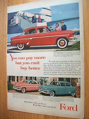 1954 Ford Large-mag Car Ad -Crestline Glass-top Skyliner Mainline Customline • $5.95