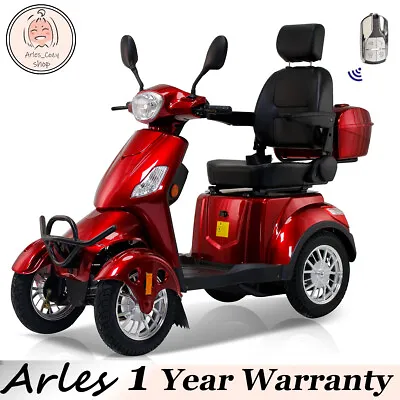 Heavy Duty 4-Wheel Mobility Scooters 31 Miles 3-Speed 800W 500lbs Capacity Red • $1999