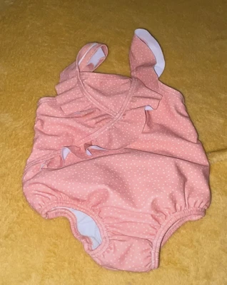 £2 • Buy 0-3 Months Baby Girls One Piece Swimming Costume With A Headband 
