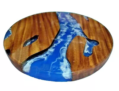 Ocean Beach Epoxy Table Top Ocean Wave Coffee Table Round Wood Table Deco Gift • $204.14