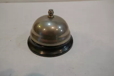 Vintage Front Desk Hotel Service Counter Silver-Tone Top Dome Bell All Metal • $14.95