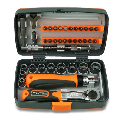 38 In 1 Ratchet Screwdriver Set Adjustable Socket Wrench Precision Bits Tool Kit • £17.99