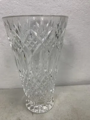 Beautiful Waterford Crystal Cross Cut / Diamond Pattern 8  Floral Vase..must See • $39.95