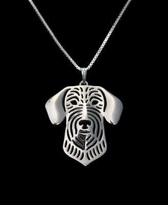 Wire Haired Dachshund Silver Charm Pendant Necklace Dog Lover Friend Gift • $8.99