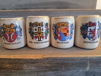 Mini Beer Steins Lot Of 4 German Collectible Beer Mug Shot Glass Excellent • $25