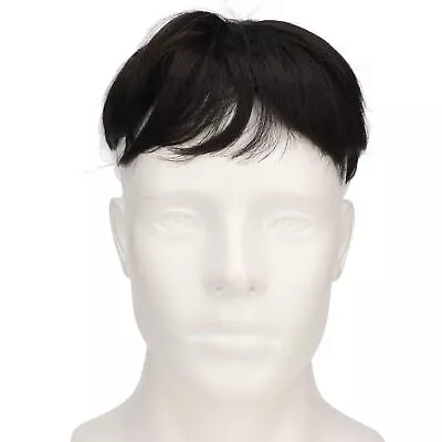 Men Hair Piece Soft Replacement Fashionable Black Toupee For Gentl BOO • $12.43