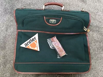 £28 • Buy Vintage Antler  Green & Brown Carry Bag Case Suit Garment Carrier